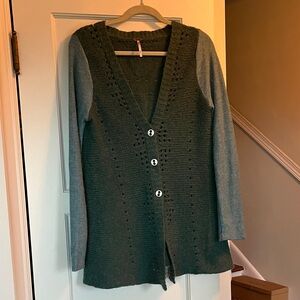 Free People Women's Green Cardigan Sweater